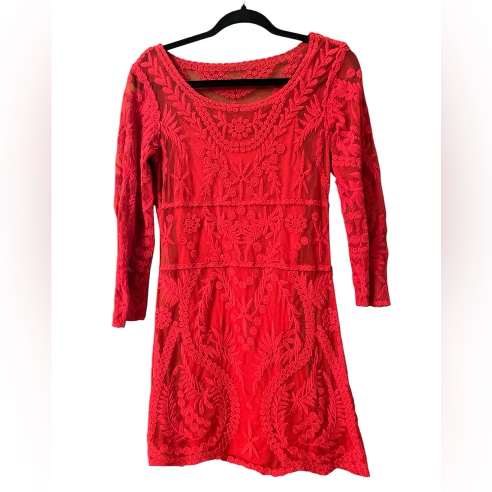 express red lace mini dress NWOT